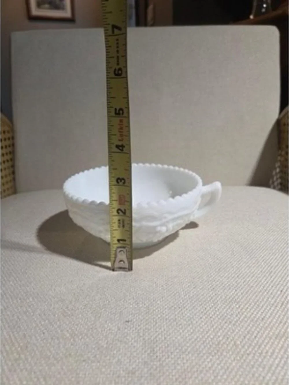 Vintage Imperial Glass Milk Glass 5 inch cream soup bowl grapevine pattern